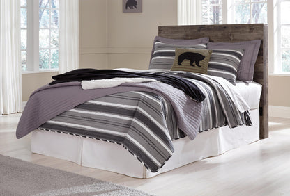 Derekson Full Panel Headboard Bed with Mirrored Dresser, Chest and Nightstand