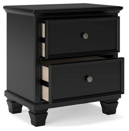 Lanolee California King Panel Bed with Mirrored Dresser and Nightstand