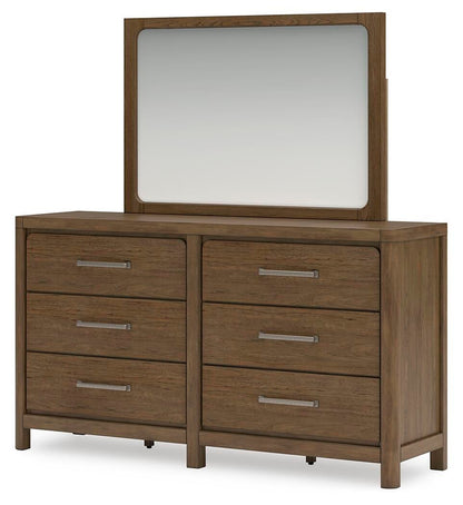 Cabalynn California King Panel Bed with Storage with Mirrored Dresser, Chest and Nightstand