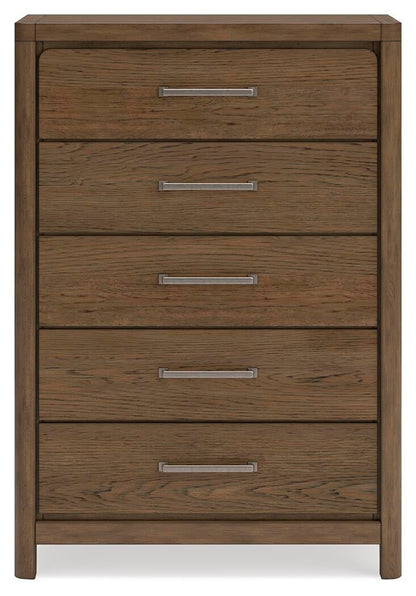 Cabalynn California King Panel Bed with Storage with Mirrored Dresser, Chest and Nightstand