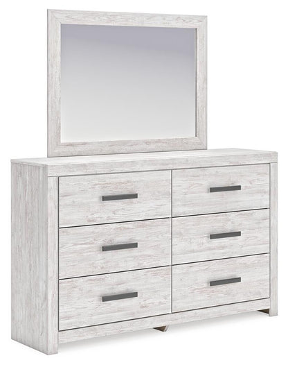 Cayboni Full Panel Bed with Mirrored Dresser and Nightstand