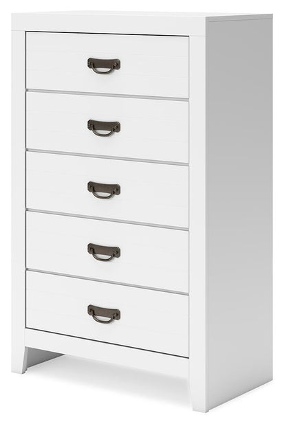 Binterglen Twin Panel Bed, Dresser, Mirror, Chest and Nightstand