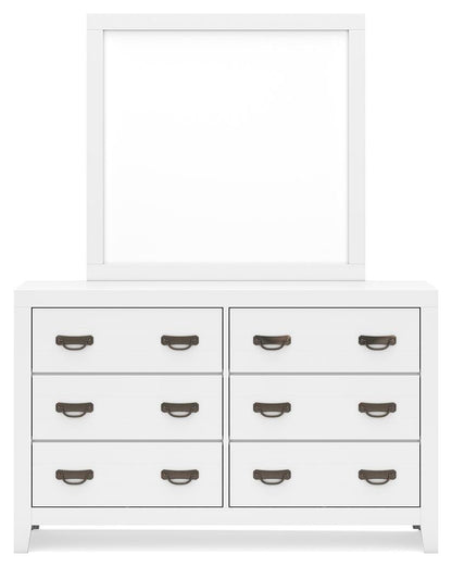 Binterglen Queen Panel Bed with Mirrored Dresser and Nightstand