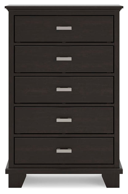 Covetown Queen Panel Bed, Dresser, Mirror, Chest and Nightstand