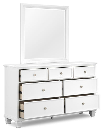 Fortman Full Panel Bed with Mirrored Dresser