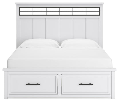 Ashbryn King Panel Storage Bed, Dresser, Mirror, Chest and Nightstand