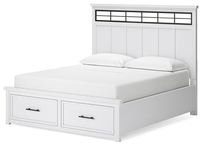 Ashbryn California King Panel Storage Bed, Dresser, Mirror and Nightstand