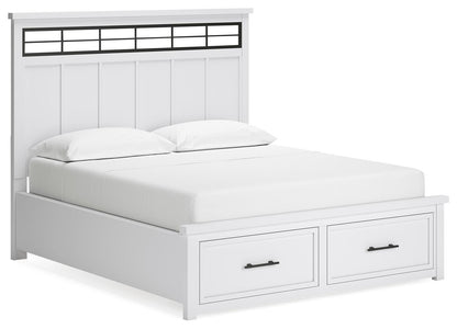 Ashbryn California King Panel Storage Bed, Dresser, Mirror, Chest and Nightstand