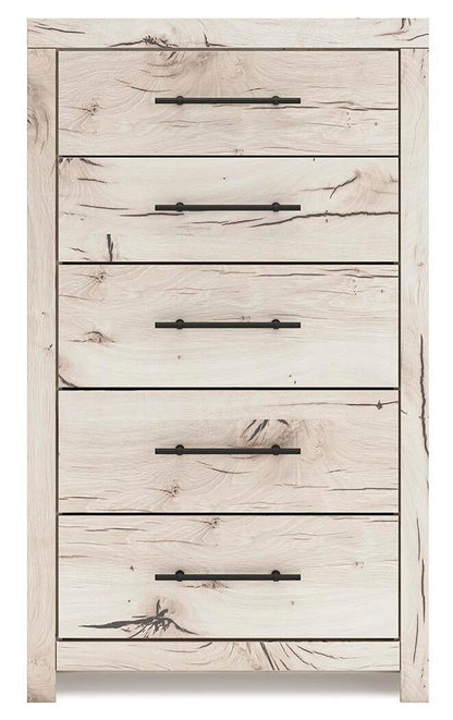 Lawroy Full Panel Storage Bed, Dresser, Mirror, Chest and Nightstand