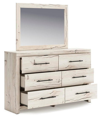 Lawroy Twin Panel Bed with Storage, Dresser, Mirror, Chest and Nightstand