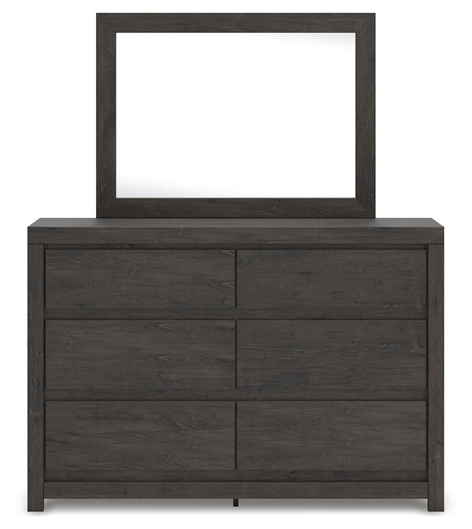 Parlayon Queen Panel Storage Bed, Dresser, Mirror and Nightstand