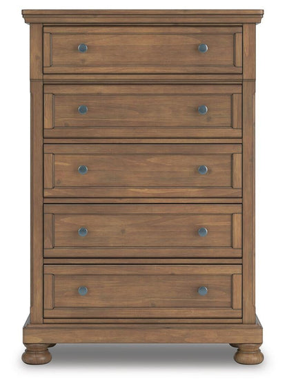 Vandenmore King Storage Sleigh Bed with Mirrored Dresser, Chest and Nightstand