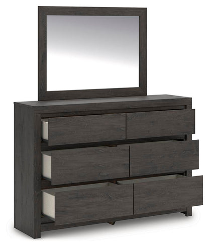 Parlayon King Panel Storage Bed, Dresser, Mirror and Nightstand