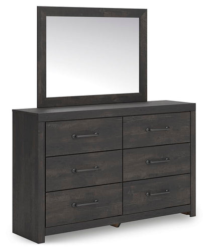 Delmorta Queen Panel Bed, Dresser and Mirror