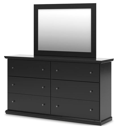 Maribel Twin Panel Bed, Dresser and Mirror