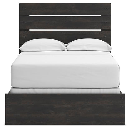 Delmorta Full Panel Bed, Dresser, Mirror, Chest and Nightstand