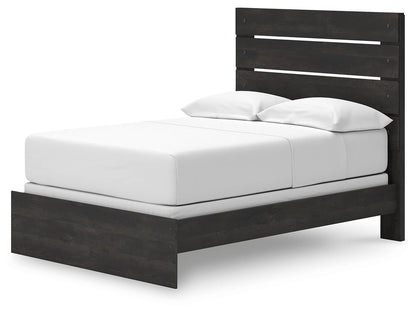 Delmorta Full Panel Bed, Dresser, Mirror and Nightstand