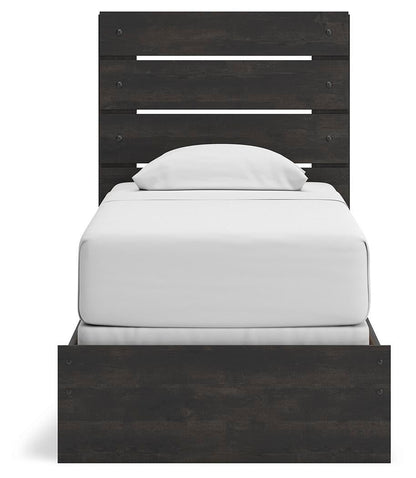 Delmorta Twin Panel Bed, Dresser and Mirror