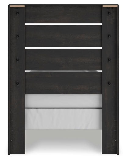 Delmorta Twin Panel Bed, Dresser and Mirror