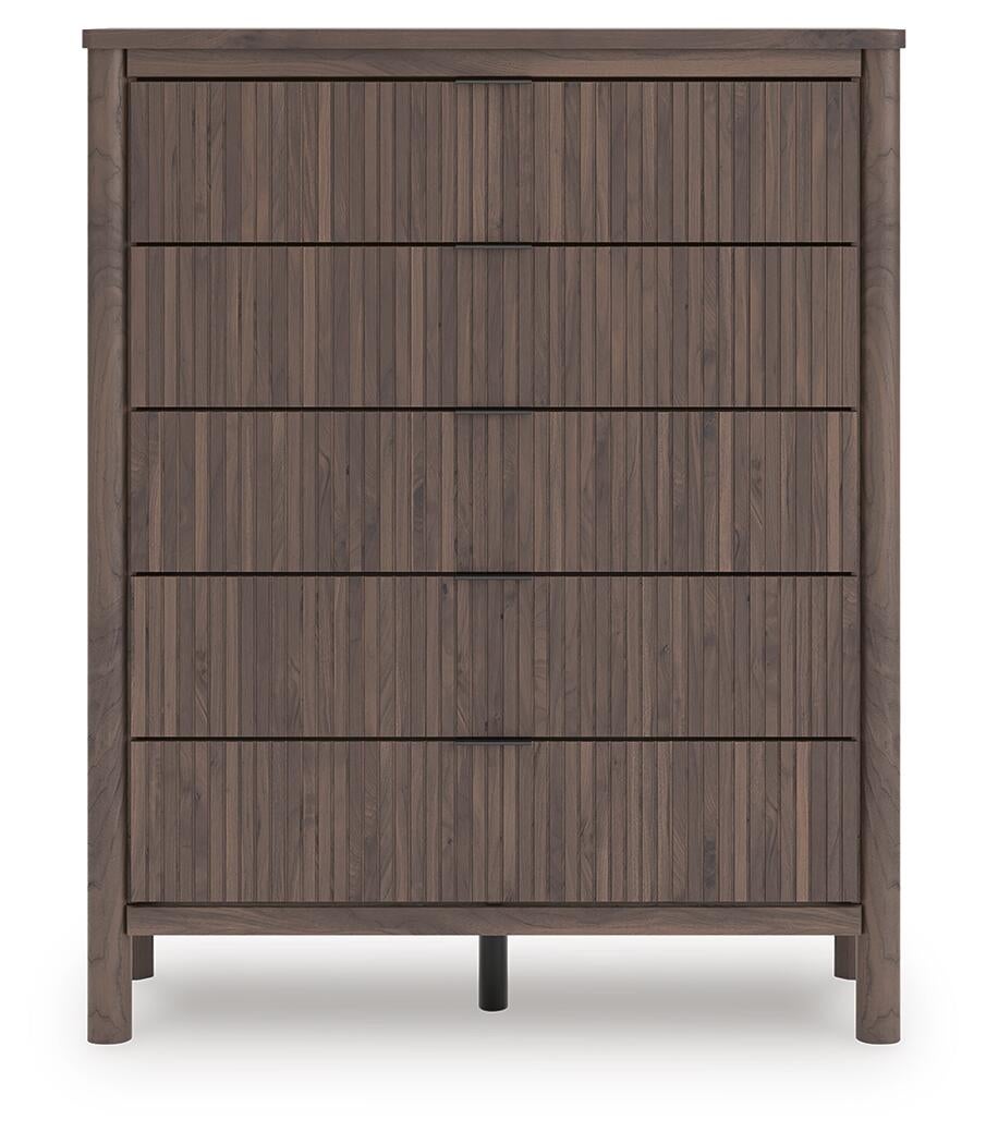 Cadmori Twin Panel Platform Bed, Dresser, Mirror, Chest and Nightstand