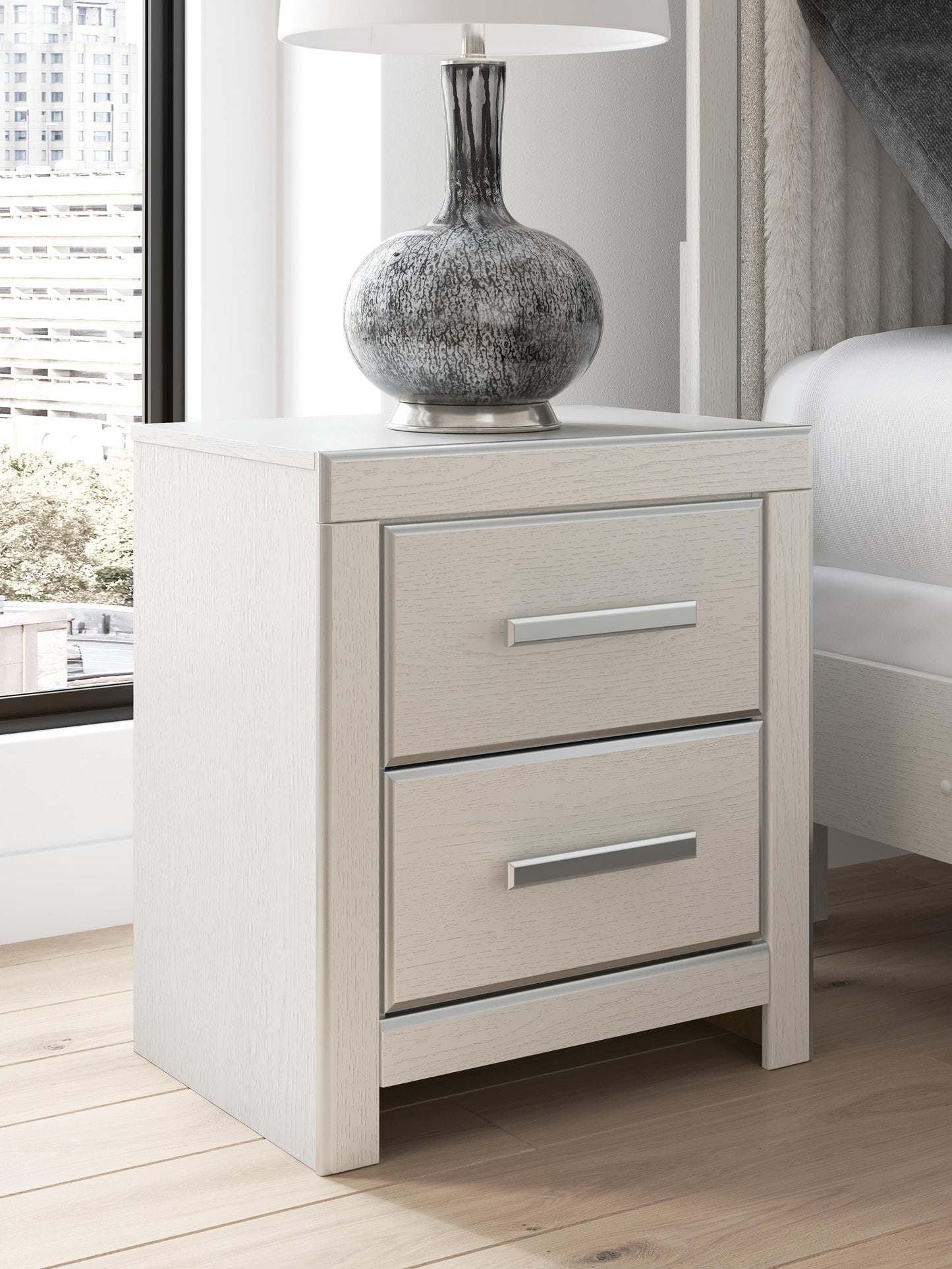 Birmonton King Upholstered Bed, Dresser, Mirror and Nightstand