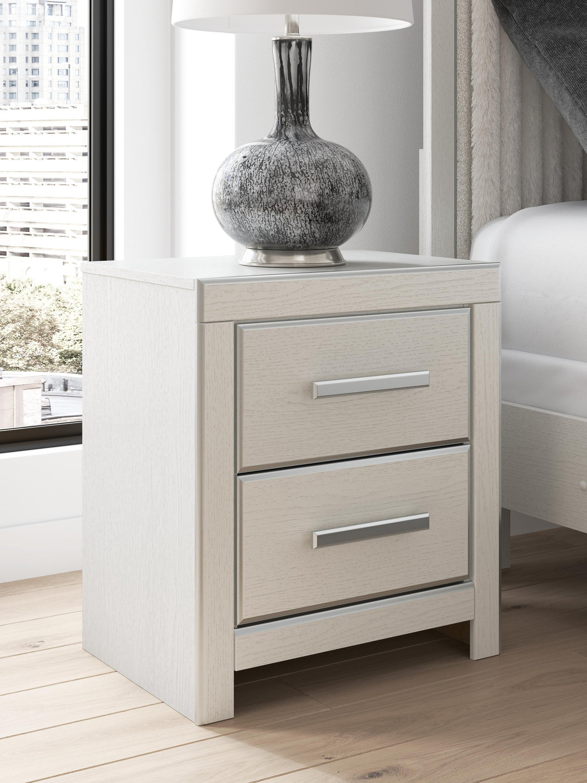 Birmonton King Upholstered Bed, Dresser, Mirror and Nightstand