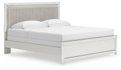 Birmonton King Upholstered Panel Bed, Dresser, Mirror and Nightstand