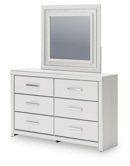 Birmonton King Upholstered Panel Bed, Dresser and Mirror