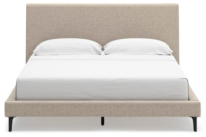 Cielden California King Upholstered Bed with Roll Slats, Dresser, Mirror, Chest and Nightstand