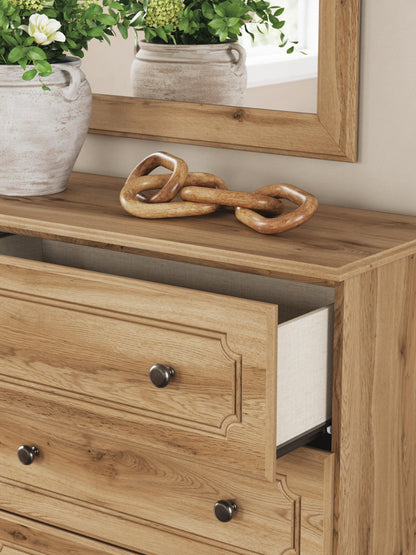 Galletyn Full Panel Bed with Mirrored Dresser and Nightstand
