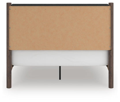 Cadmori Queen Upholstered Panel Bed, Dresser, Mirror, Chest and Nightstand