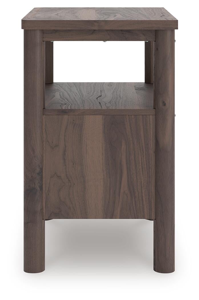 Cadmori Full Upholstered Panel Bed, Dresser, Mirror, Chest and Nightstand