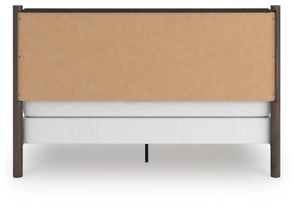 Cadmori King Upholstered Panel Bed, Dresser and Mirror