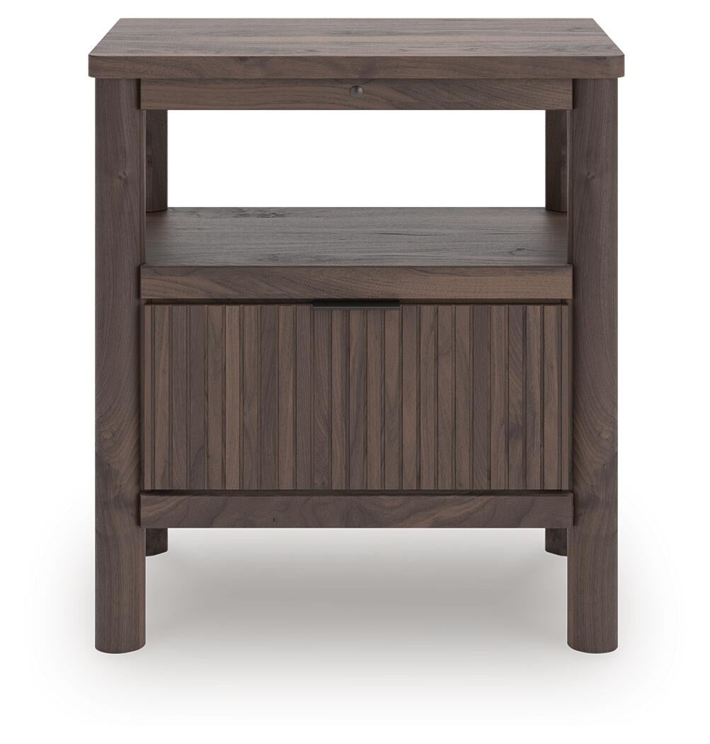 Cadmori King Panel Platform Bed, Dresser, Mirror and Nightstand