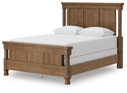 Chadworth Queen Poster Bed with Mirrored Dresser and Nightstand