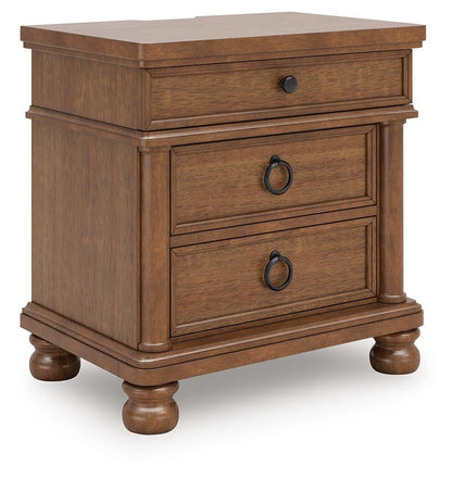 Chadworth Queen Poster Bed with Mirrored Dresser and Nightstand