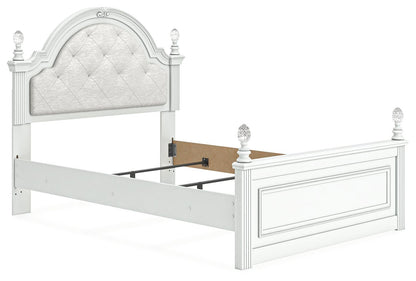 Maylilly Full Upholstered Panel Bed, Dresser, Mirror and Nightstand