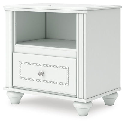 Maylilly Full Upholstered Panel Bed, Dresser, Mirror and Nightstand