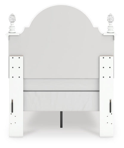 Maylilly Twin Upholstered Panel Bed, Dresser, Mirror and Nightstand