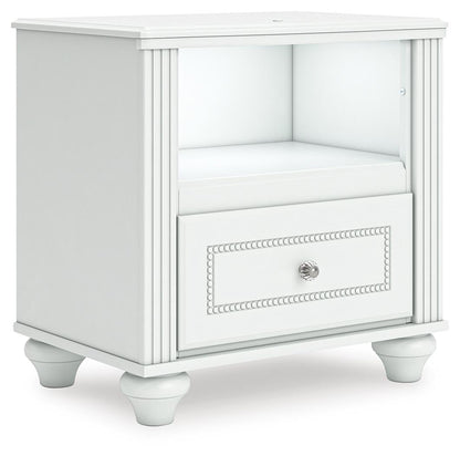 Maylilly Twin Upholstered Panel Bed, Dresser, Mirror and Nightstand