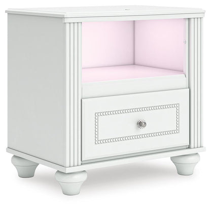 Maylilly Twin Upholstered Panel Bed, Dresser, Mirror and Nightstand