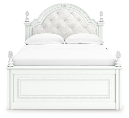 Maylilly Full Upholstered Panel Bed, Dresser and Mirror