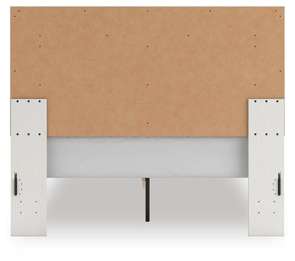 Birmonton Queen Upholstered Panel Platform Bed, Dresser, Mirror and Nightstand