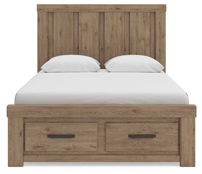 Garistyn Queen Panel Storage Bed, Dresser and Mirror