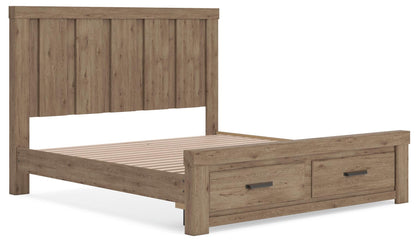 Garistyn King Panel Storage Bed, Dresser and Mirror
