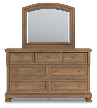 Vandenmore Queen Panel Bed with Mirrored Dresser and Nightstand