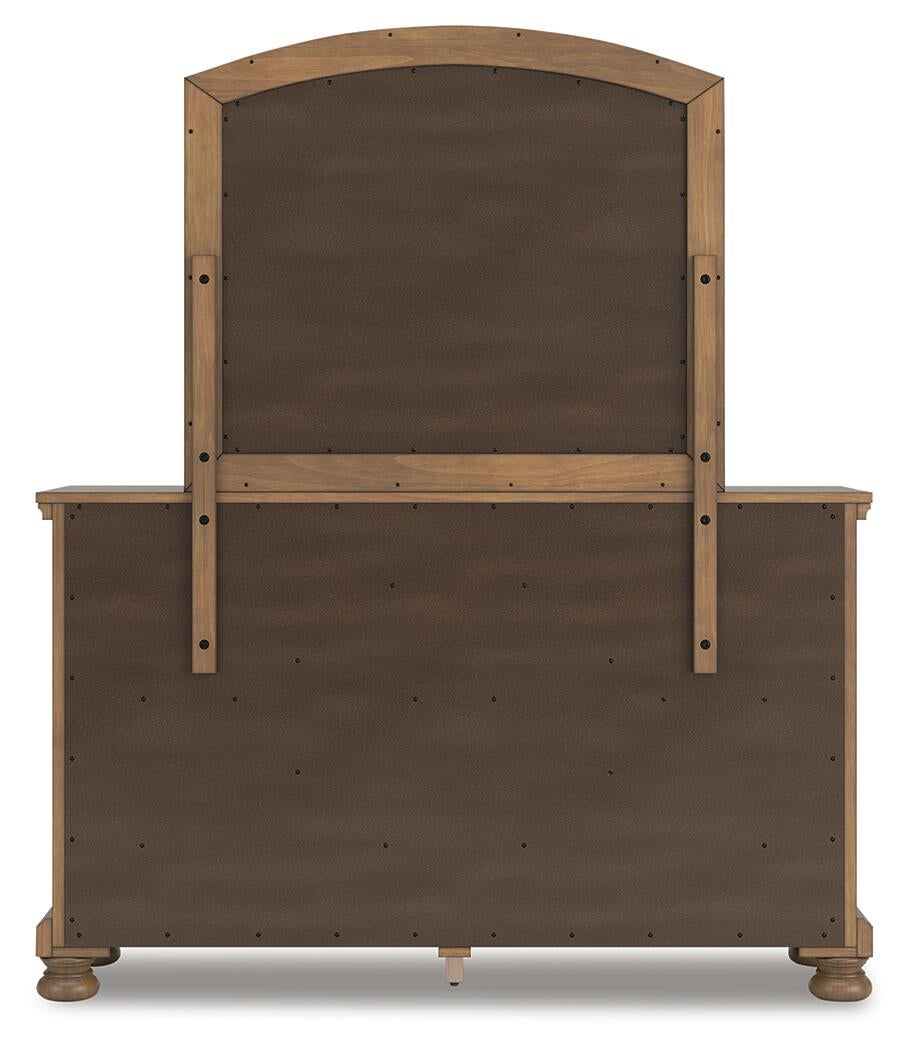 Vandenmore Queen Panel Bed with Mirrored Dresser and Nightstand