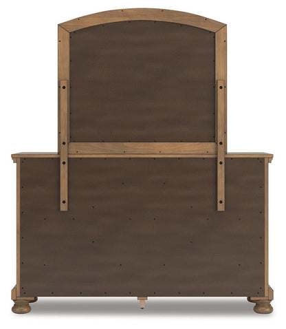 Vandenmore Queen Panel Bed with Mirrored Dresser and Nightstand