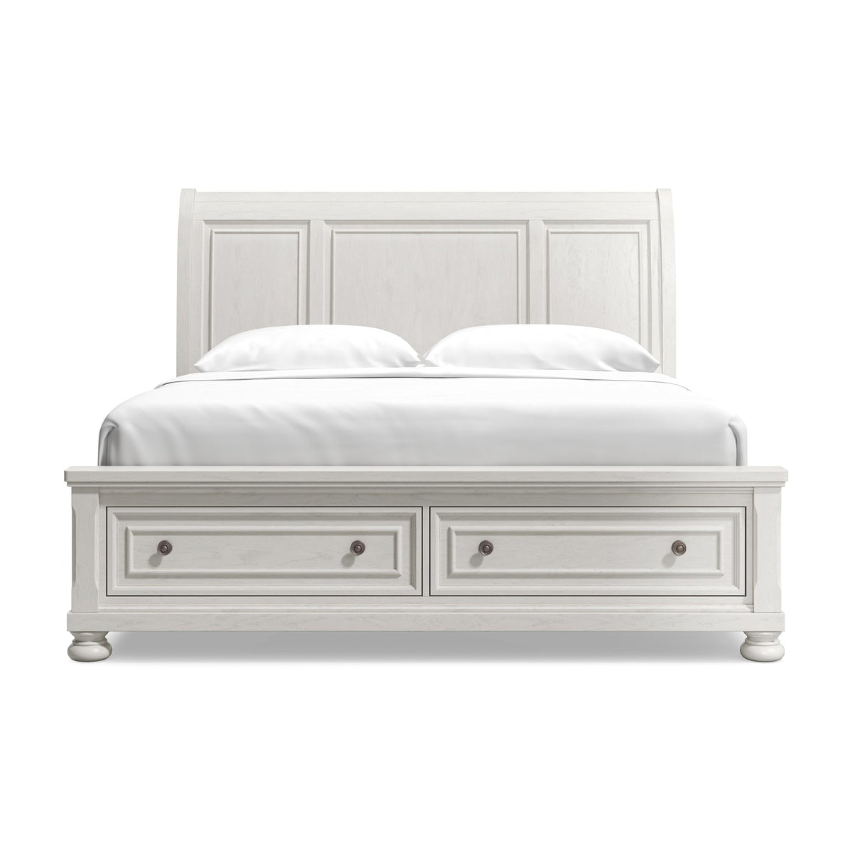 Robbinsdale California King Sleigh Bed with Storage with Mirrored Dresser