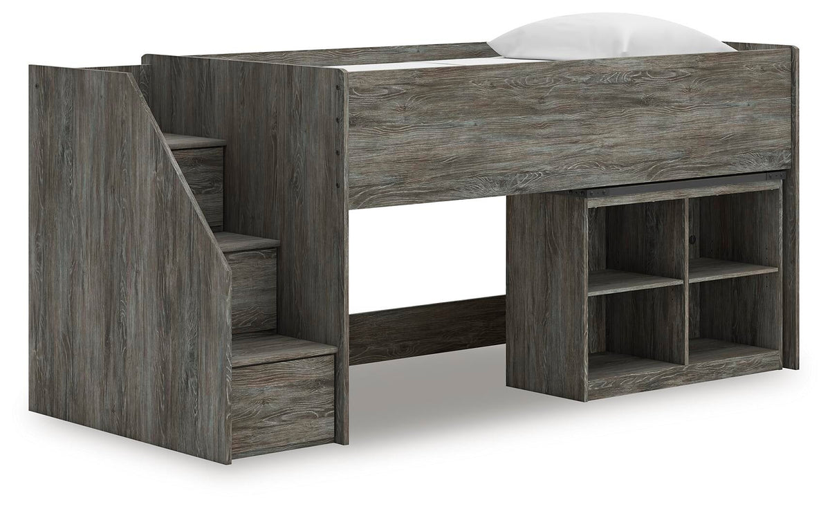 Frandern Twin Loft  Bed with Bookcase Storage